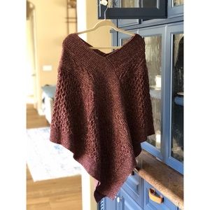 Burgundy Sweater Poncho